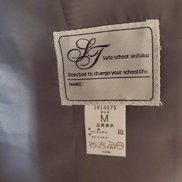 JK Uniform Blazer Japanese School College Style Long Sleeve Gray Suit Jacket - Picture 9 of 10